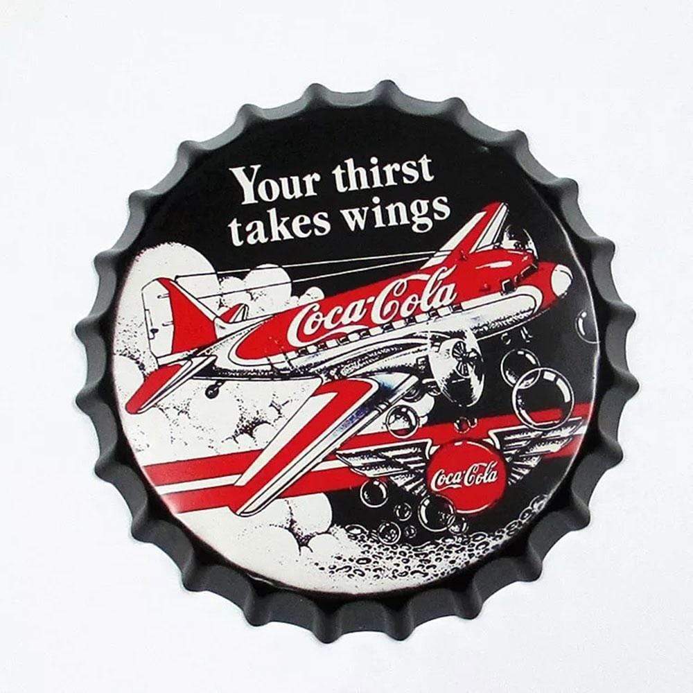 Targhe in Latta Vintage - Targa - Coca Cola Your thirst takes wings